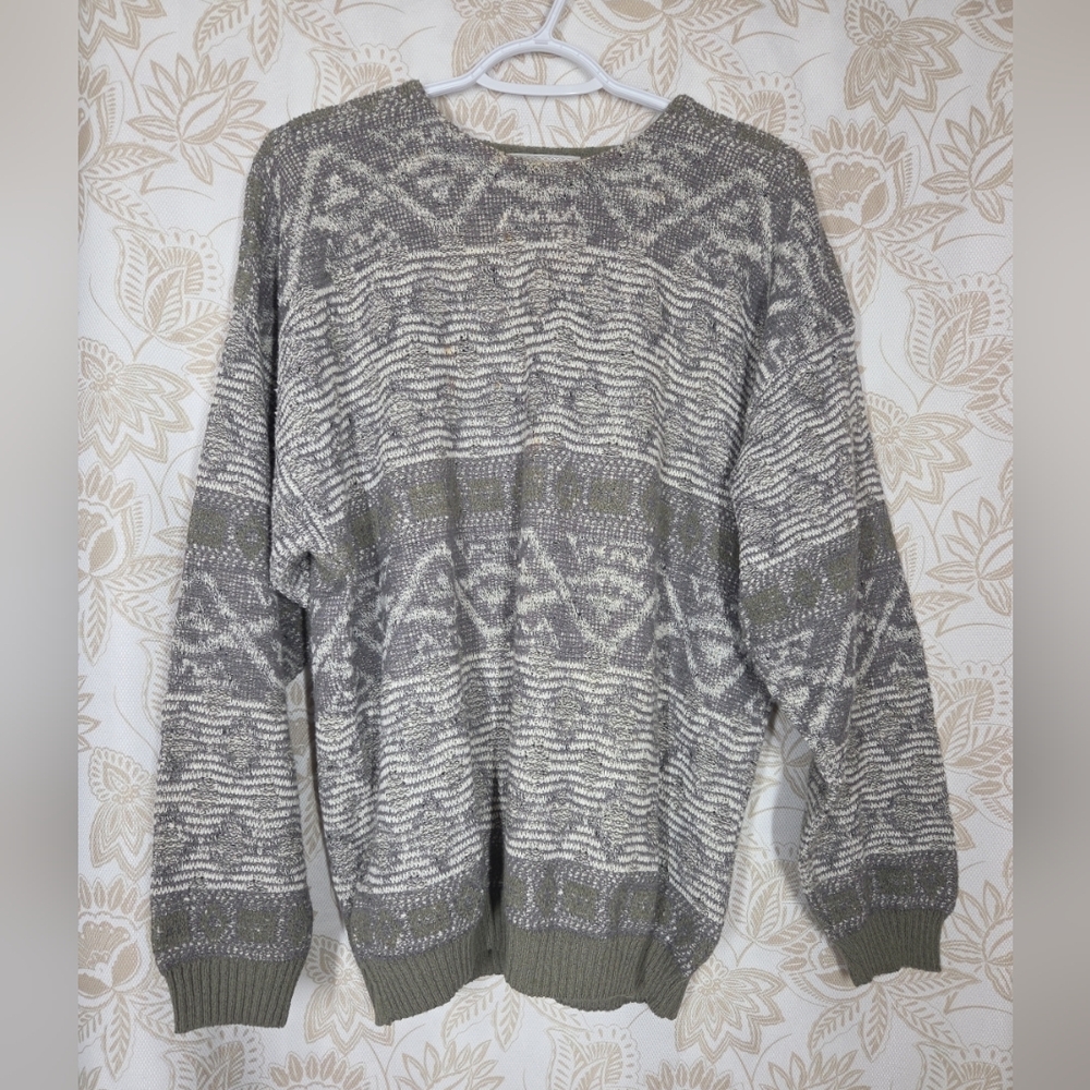 VINTAGE 1990 Mondo Made in Italy Cotton blend crew neck sweater 80s 90s dadcore